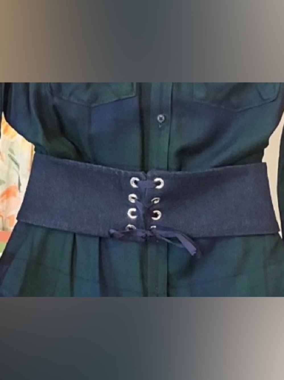 Navy Blue Corset Belt
